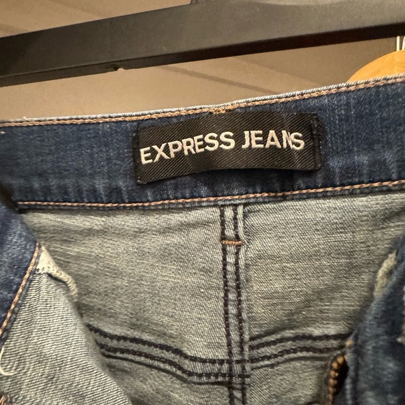 Express High Rise Blue Jeans - Picture 4 of 5